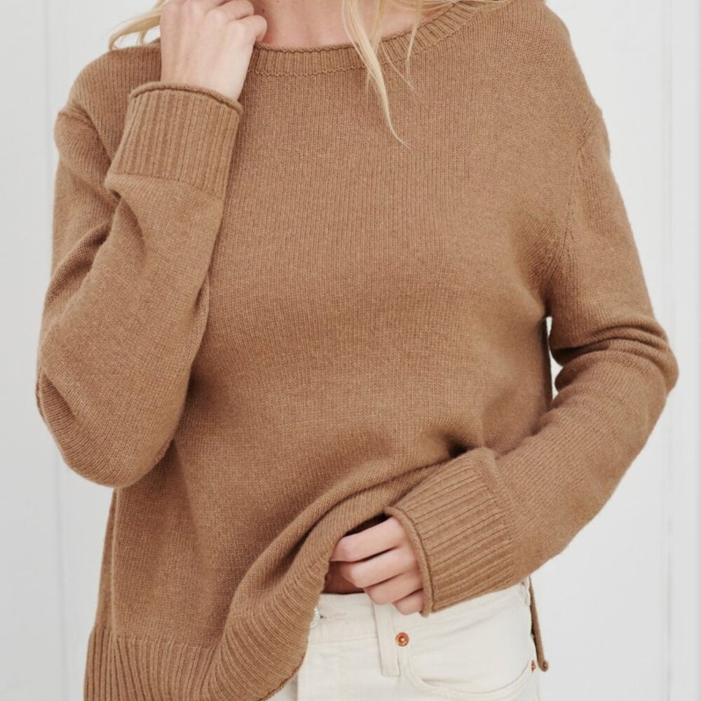 Jenni Kayne Everyday Sweater Dark Camel XL